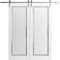 Vdomdoors Sliding Closet Bypass Doors 36 x 80in, Sete 6933 Nebraska Grey W/ Frosted Glass, Sturdy Rails SETE6933DBD-NEB-36 - alternate 1